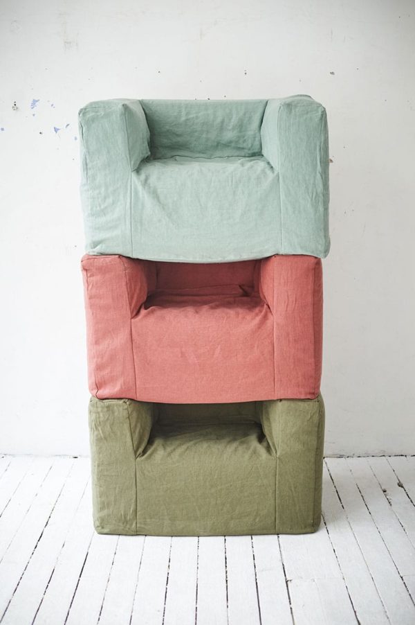 fauteuils en lin froissé lldeco