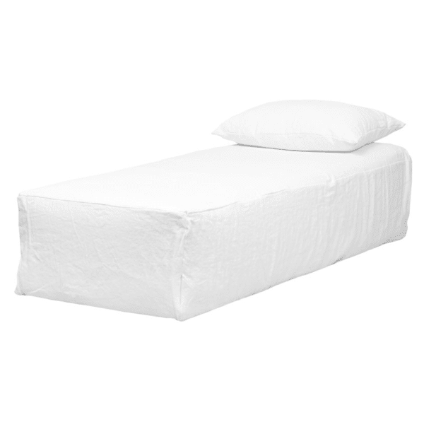 méridienne lit en lin déhoussable blanc