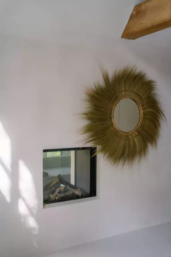 miroir géant rond en fibre naturel Mufasa xl