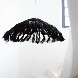 suspension noire disque abaca lldeco