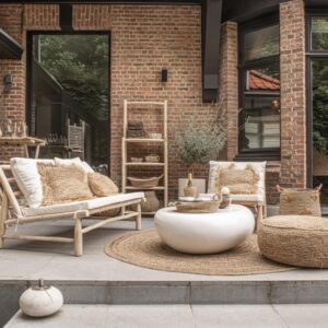 canape deux places jardin teck lldeco