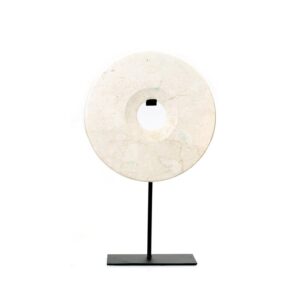 Le Disque de Marbre sur Pied – Blanc – M