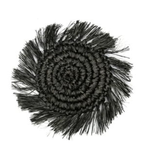 dessous de verre the fringe raphia noir