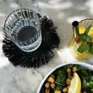 dessous de verre the fringe raphia noir