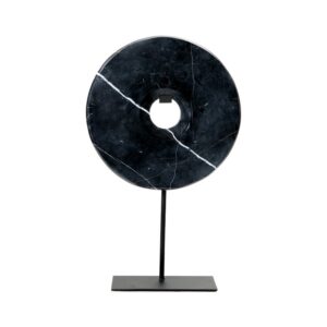 Disque de Marbre sur Pied – Noir – L