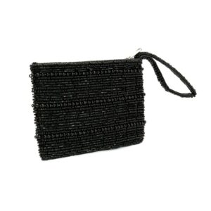 Portefeuille perlé noir – Noir