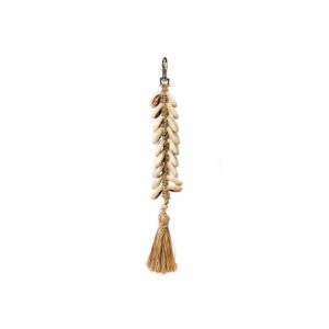 porte-clés raphia coquillage – blanc naturel