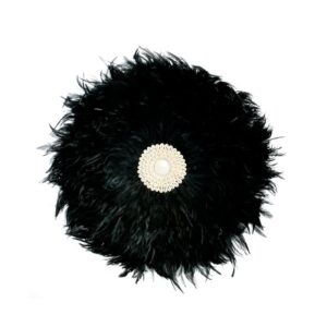 Décoration Bohème Plumes Juju Sur Pied – Noir – S