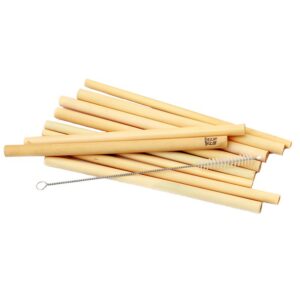 Les incontournables Pailles en Bambou – Lot de 10 Avec Brosse de Nettoyage