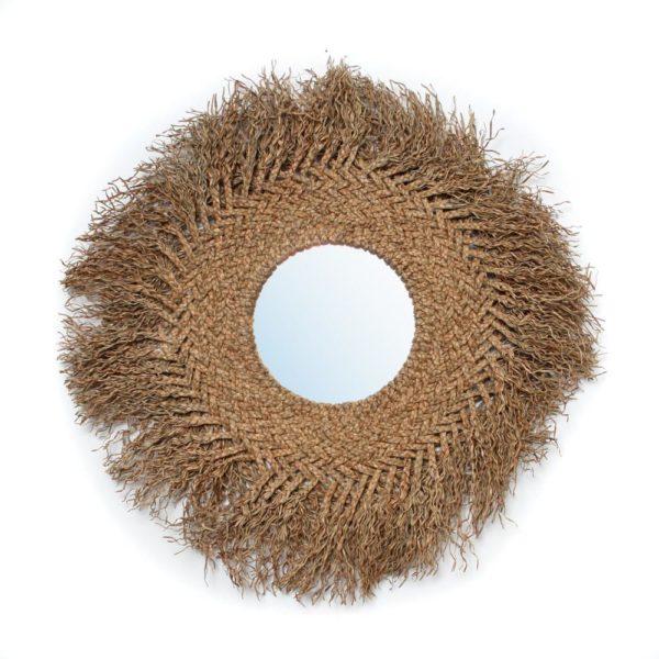 miroir rond tissage fibre naturelle lldeco