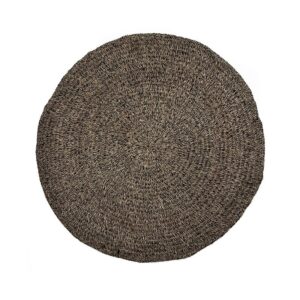 Tapis Rond Jonc de mer – Noir Naturel – 100