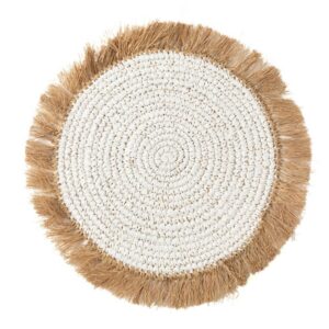 Set De Table Raphia Jacinthe d&rsquo;eau – Blanc Naturel
