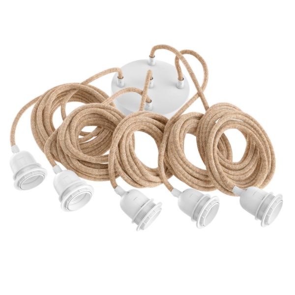 plafonnier 5 ampoules blanc by lldeco