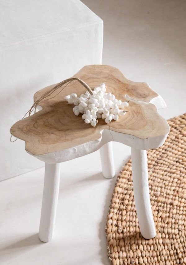 table en bois massif blanche chevet lldeco