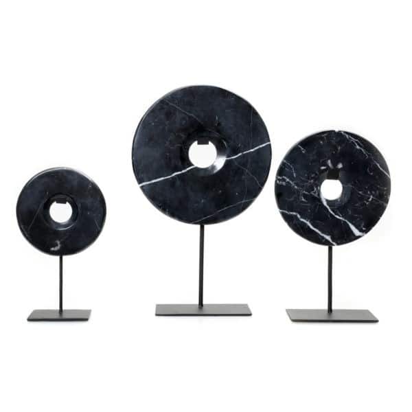 disques decoratifs marbre noir lldeco