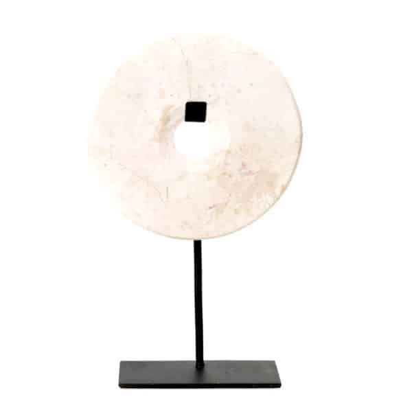 disque de marbre blanc décoration lldeco