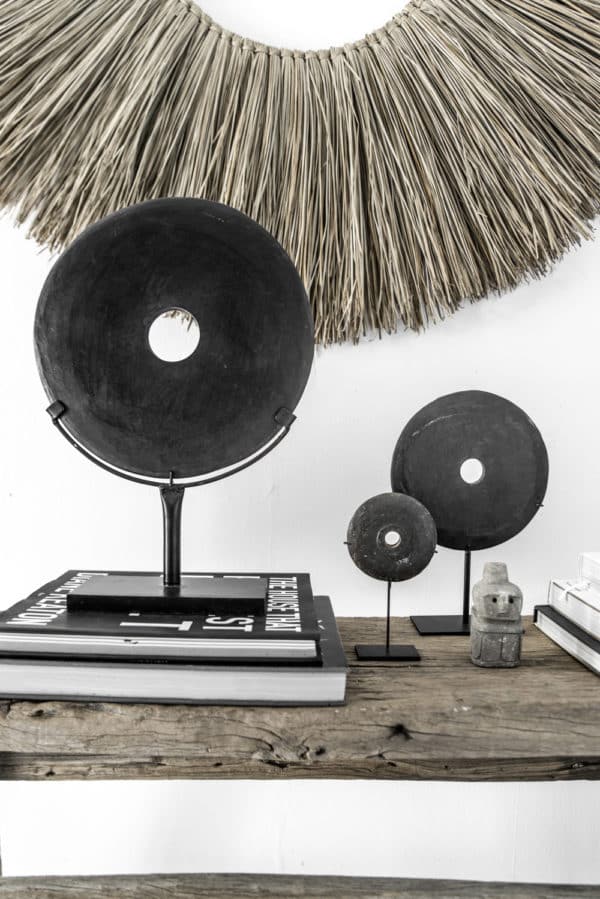 disques décoratifs pierre de lave noire lldeco