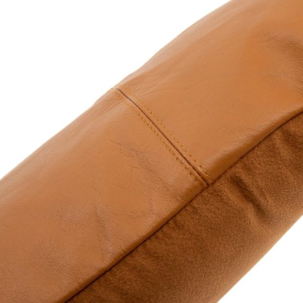 cuir camel coussin chic llldeco