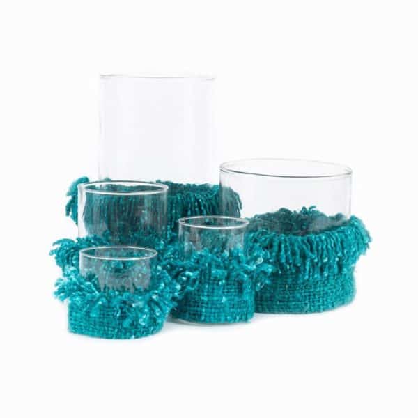 bougeoirs bleu turquoise lldeco.fr