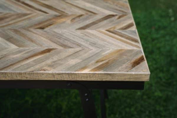 mobilier extérieur en bois de teck chevron naturel lldeco.fr