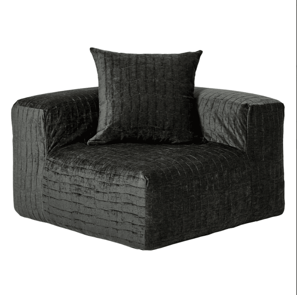 FAUTEUIL ANGLE BOH7ME VELOURS ANTHRACITE LLDECO