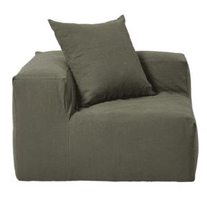 fauteuil angle compacte lin kaki bohème et chic lldeco.fr