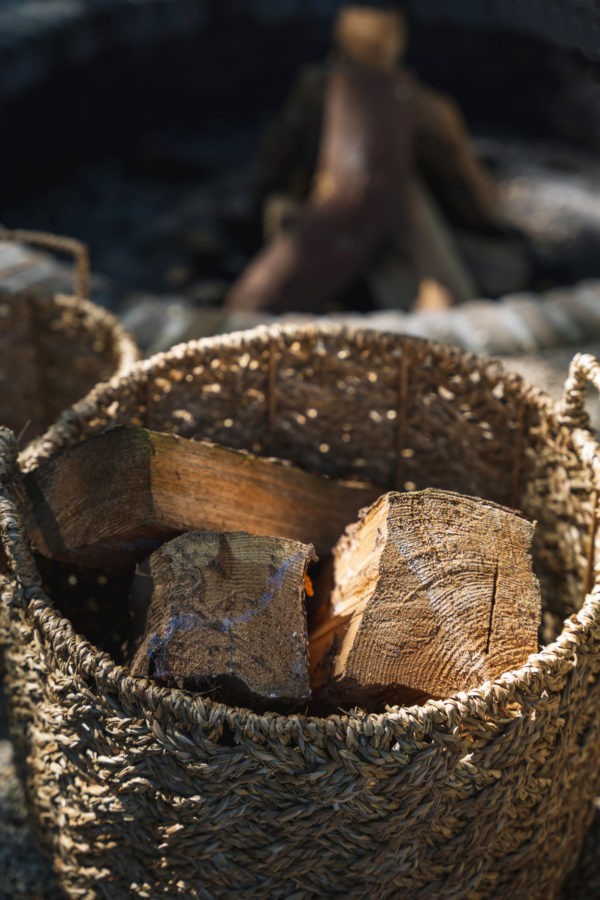 paniers pour bois cheminée rangement, tissage main, déco nature et bohème par lldeco