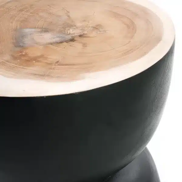 tabouret en bois de Suar et couleur charbon design par lldeco
