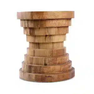 tabouret design nature, fait main, chic et éthique en bois de suar recyclé lldeco