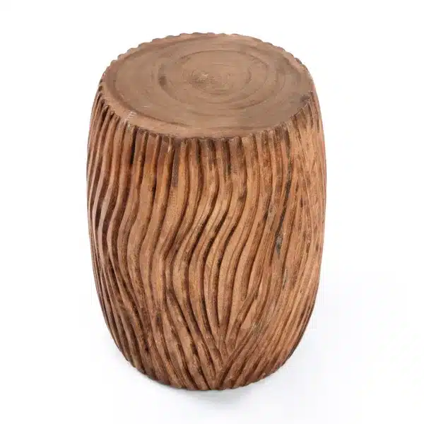 tabouret design nature, chic et éthique en bois de suar recyclé lldeco