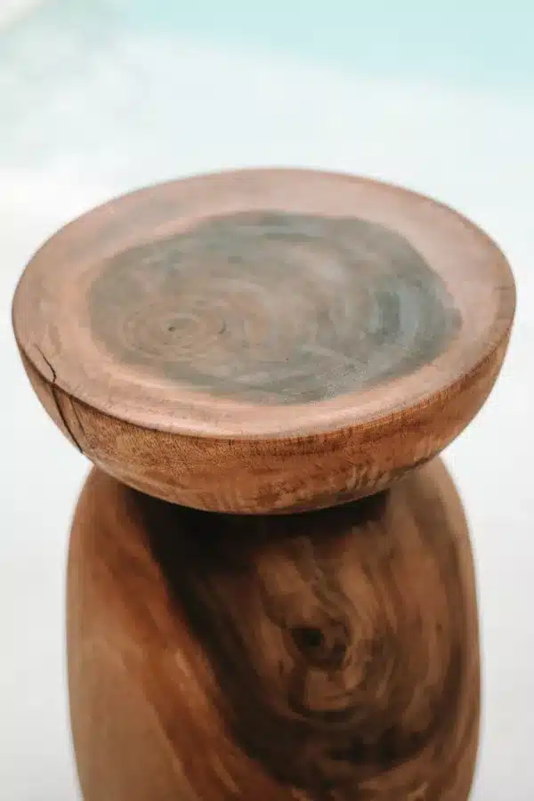 table tabouret en bois de suar recyclé, éthique et durable par lldeco