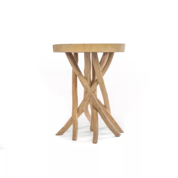 Table d'appoint en bois recyclé, chic et éthique, nature en deco par lldeco