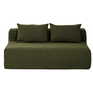Canapé extérieur vert olive confortable et résistant, marque française, sélection lldeco.fr