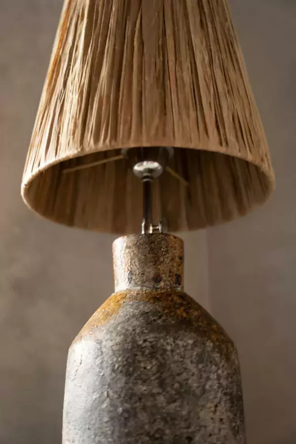 lampe antique à poser naturel effet vieilli lldeco