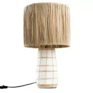 LAMPE A POSER BOHEME blanc et nature lldeco