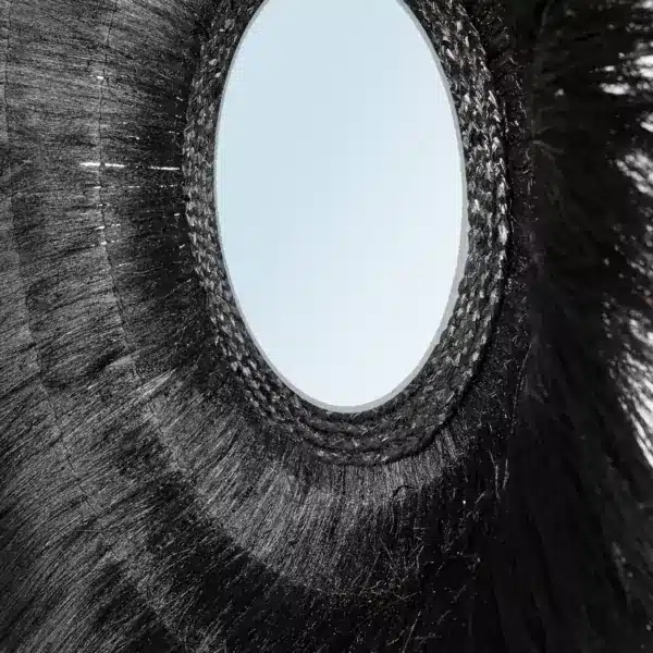 grand miroir noir décoratif en relief bohème nature lldeco