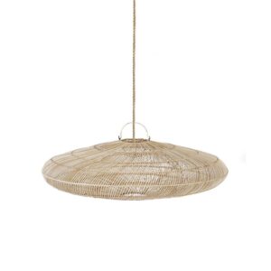 Suspension Macaron Rotin- Naturel – L