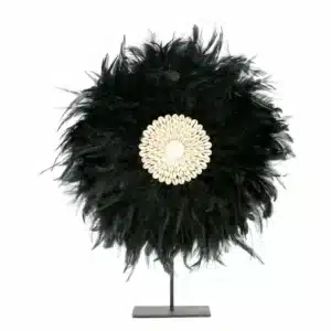Décoration Bohème Plumes Juju Sur Pied - Noir - S