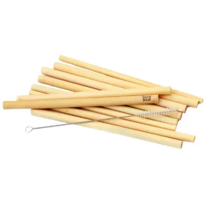 les incontournables pailles en bambou lot de 10 avec brosse de nettoyage