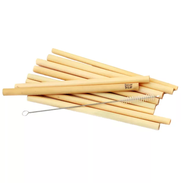 les incontournables pailles en bambou lot de 10 avec brosse de nettoyage