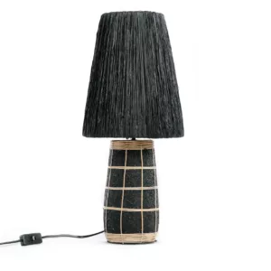 lampe de table naxos noir naturel