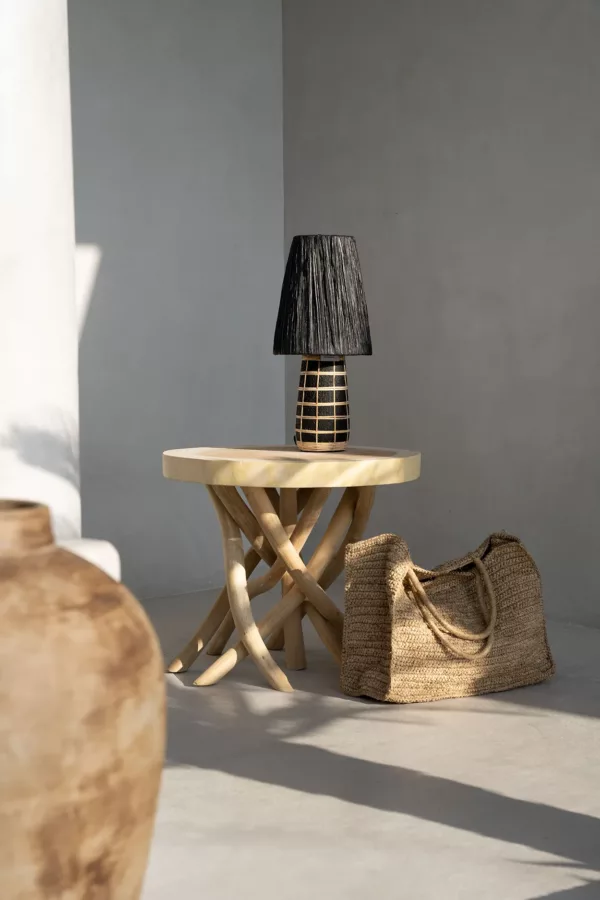 lampe de table naxos noir naturel