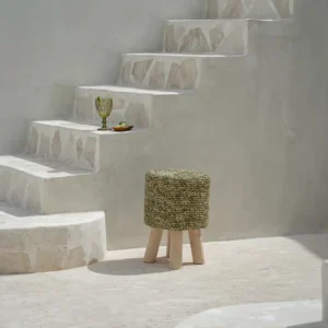De Raffia Tressed Kruk - Jungle Groen — vue 2