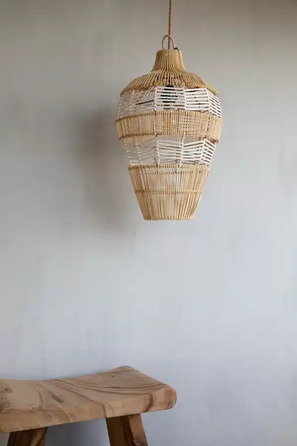 lampe à suspension the vase blanc naturel m