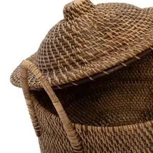 Ancien Panier De Pêche En Osier Et Cuir – Pêche à La Mouche, Vintage, Déco Cabane