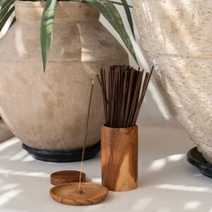 Jarre en bois de teck racine – Grand modèle