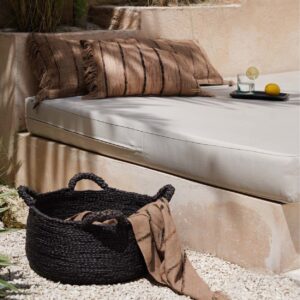 Panier tressé en herbe de mer – Noir – M