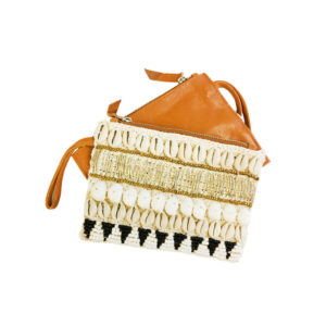 The Purse – Pochette en cuir tressé marron
