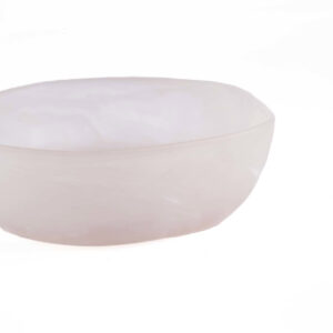 Coupe décorative en résine – Rose & Blanc – L