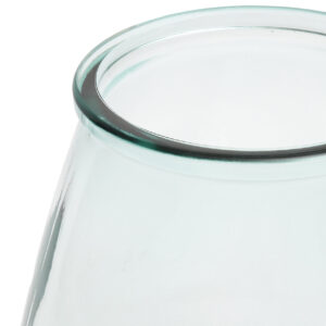 Vase Qiezi en verre recyclé – Bleu – L